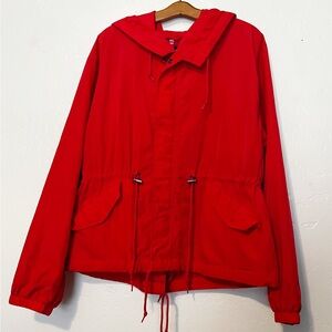 Rare Vintage Alpha Industries Red Fishtail Parka Hooded Full Zip Jacket Size L